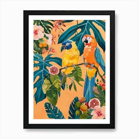 Tropical Jungle Birds Art Print