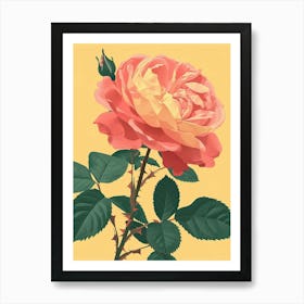 English Roses Painting Minimalist 1 Art Print
