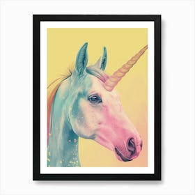 Pastel Unicorn Yellow Background Art Print