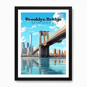 Brooklyn Bridge 1 Travel Poster 3 4 Resize Art Print