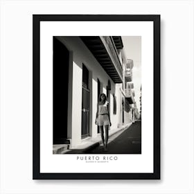 Poster Of Puerto Rico, Black And White Analogue Photograph 4 Art Print