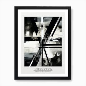 Intersection Abstract Black And White 4 Poster Art Print