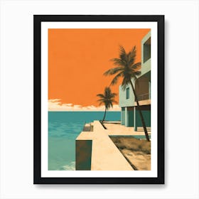 Icacos Beach Puerto Rico Abstract Orange Hues 2 Art Print