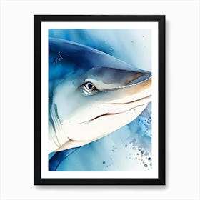 Shark Fin Watercolour Art Print