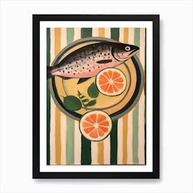 Salmon 2 Italian Still Life Painting Art Print