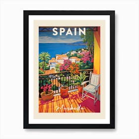 Marbella Spain 3 Fauvist Painting Travel Poster Art Print