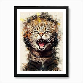 Cat Roaring nusic Art Print