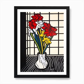 Chrysanthemums Flower Still Life  1 Pop Art Style Art Print