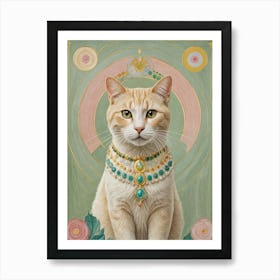 Cat With Necklace Art Print