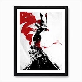 Warrior Samurai Girl Art Print