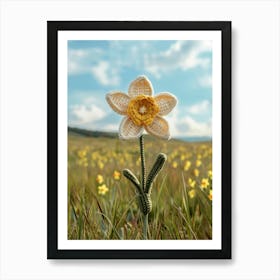 Daffodil Knitted In Crochet 4 Art Print