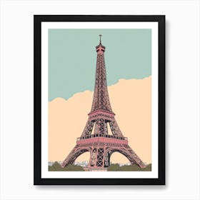The Eiffel Tower Paris Travel Illustration 2 Art Print