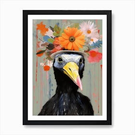 Bird With A Flower Crown Coot 2 Art Print