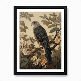 Dark And Moody Botanical Hawk 3 Art Print