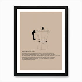 italian moka coffee maker Art Print