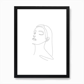 Woman's Face Line Art Abstract Print Art Print