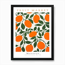 Clementine Fruit Poster Gift Morocco Market Art Print