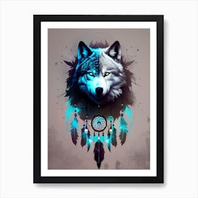 Wolf Dreamcatcher 6 Art Print