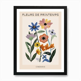 Spring Floral French Poster  Cineraria 7 Art Print