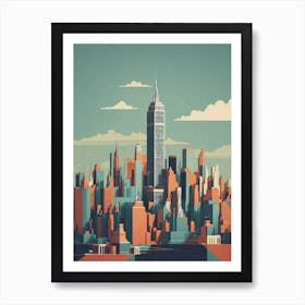 Retro New York City Skyline Art Print