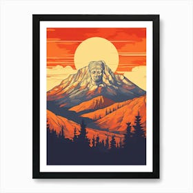 Mount Nemrut Retro Poster 2 Art Print