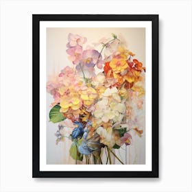 Abstract Flower Painting Hydrangea 2 Art Print