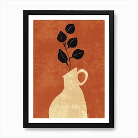 Vase With Leaves 3 Art Print