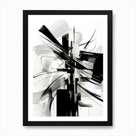 Elegance Abstract Black And White 3 Art Print