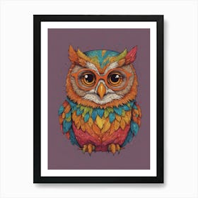 Owl With Glasses Art Print