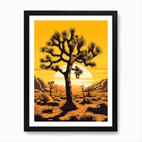 Johnstons Joshua Tree In Black And Gold (4) Art Print