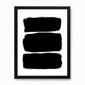 Black Brush Strokes Abstract Contemporary Art Print