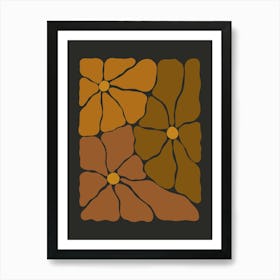 Moody Autumn Flower Trio 5 Art Print