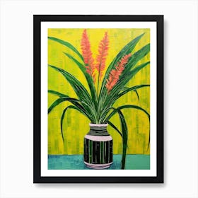 Flowers In A Vase Still Life Painting Fountain Grass 1 Art Print