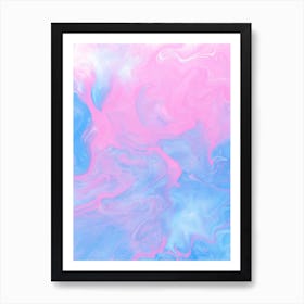 Pink And Blue Watercolor Painting Art Print