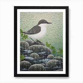 Ohara Koson Inspired Bird Painting Dipper 4 Art Print