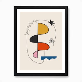 Mirò Inspired Abstract Eclectic Art 2 Art Print