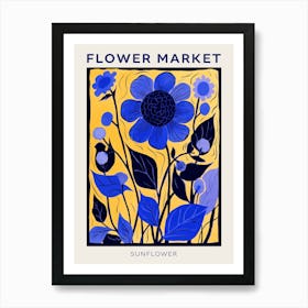 Blue Flower Market Poster Sunflower Market Poster 4 Art Print