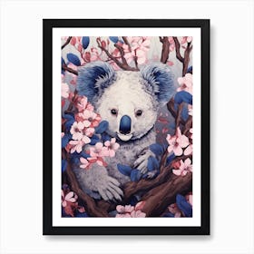 Koala Animal Drawing In The Style Of Ukiyo E 1 Art Print