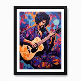 Jimi Hendrix Vintage Psycedellic 10 Art Print