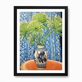 Flowers In A Vase Still Life Painting Agapanthus 3 Art Print