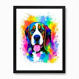 Basset Hound Rainbow Oil Painting Dog Art Print