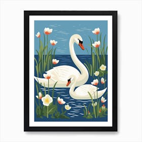 Baby Animal Illustration  Swan 1 Art Print