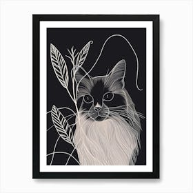 Ragdoll Cat Minimalist Illustration 2 Art Print