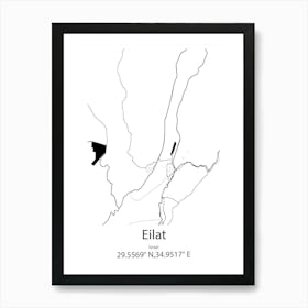 Eilat,Israel Minimalist Map Art Print