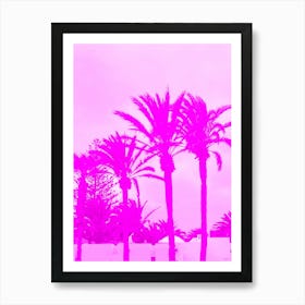 Pink Palm Trees Art Print