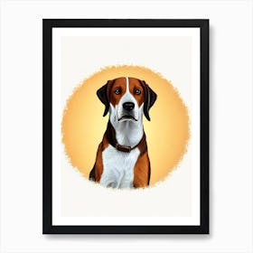 American Foxhound Illustration Dog Art Print