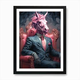 Unicorn In A Suit Art Print