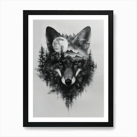 Wolf In The Forest 13 Art Print