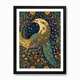 William Morris Peacock In The Forest 1 Art Print