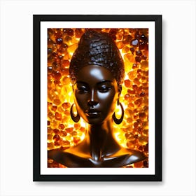 Afro-American Woman With Beads Art Print